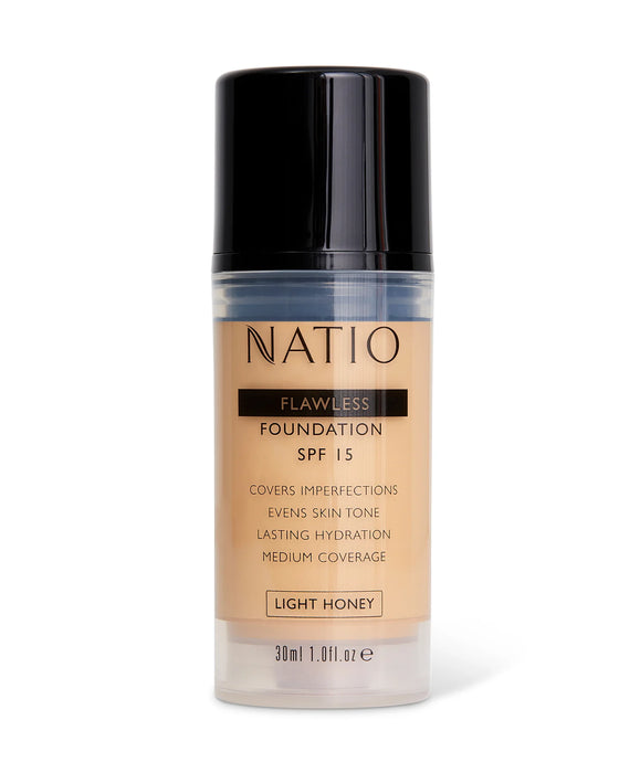 Natio Flawless Foundation SPF 15 Light Honey.