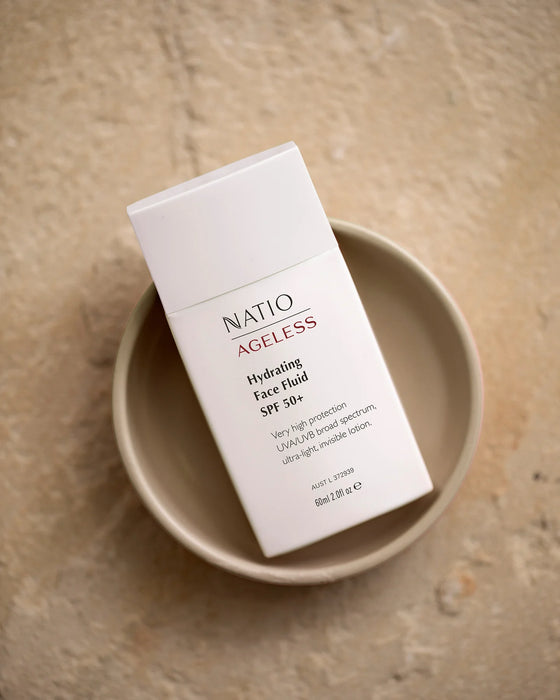 Natio Ageless Hydrating Face Fluid SPF 50+ 60ml.