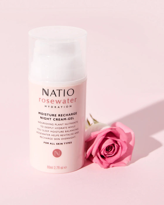 Natio Rosewater Hydration Moisture Recharge Night Cream 80ml.