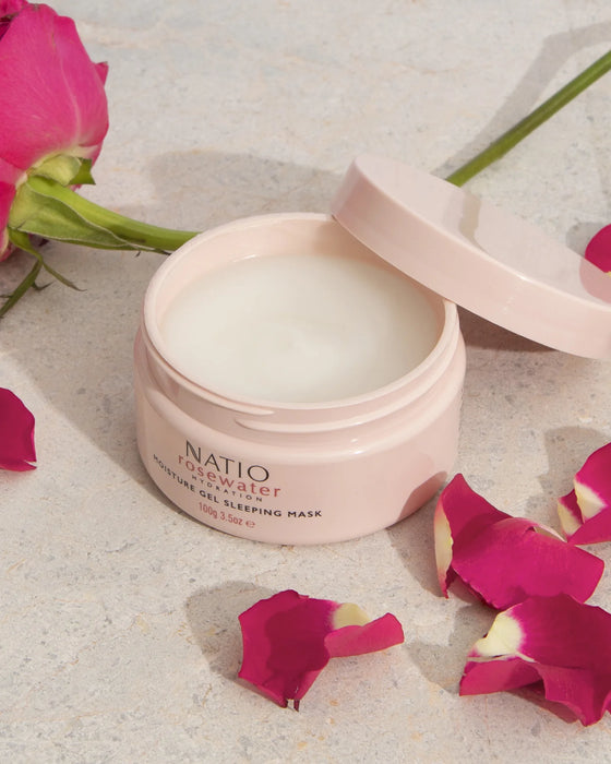 Natio Rosewater Hydration Moisture Gel Sleeping Mask 100g.
