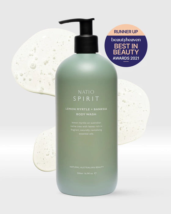 Natio Spirit Lemon Myrtle + Banksia Body Wash 500ml.