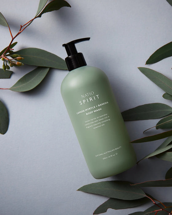 Natio Spirit Lemon Myrtle + Banksia Body Wash 500ml.
