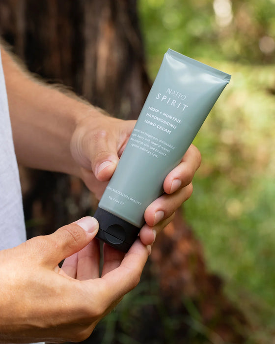 Natio Spirit Hemp + Muntrie Hardworking Hand Cream 90g.