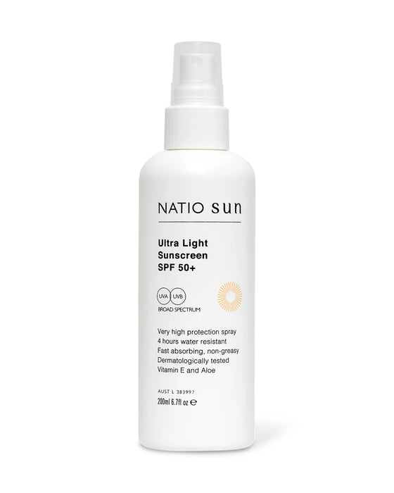 Natio Ultra Light Spray Sunscreen SPF50+ 200ml.