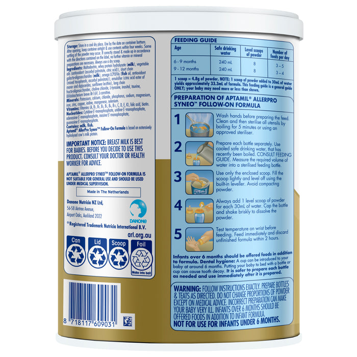 Aptamil AllerproSyneo Stage 2 Infant Formula 900g