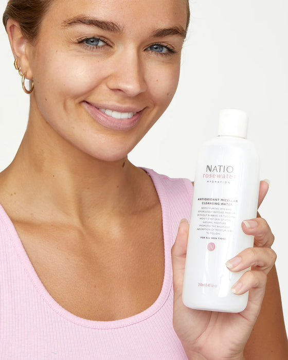 Natio Rosewater Hydration Antioxidant Micellar Cleansing Water 250ml.