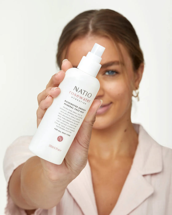 Natio Rosewater Hydration Drench Mineral Face Mist 200ml
