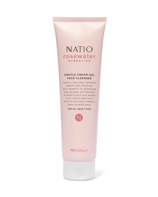 Natio Rosewater Hydration Gentle Cream Gel Face Cleanser 100ml.