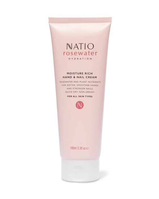 Natio Rosewater Hydration Moisture Rich Hand & Nail Cream 100ml.