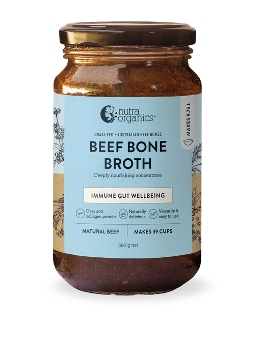 Nutra Organics Beef Bone Broth Concentrate Natural 390g