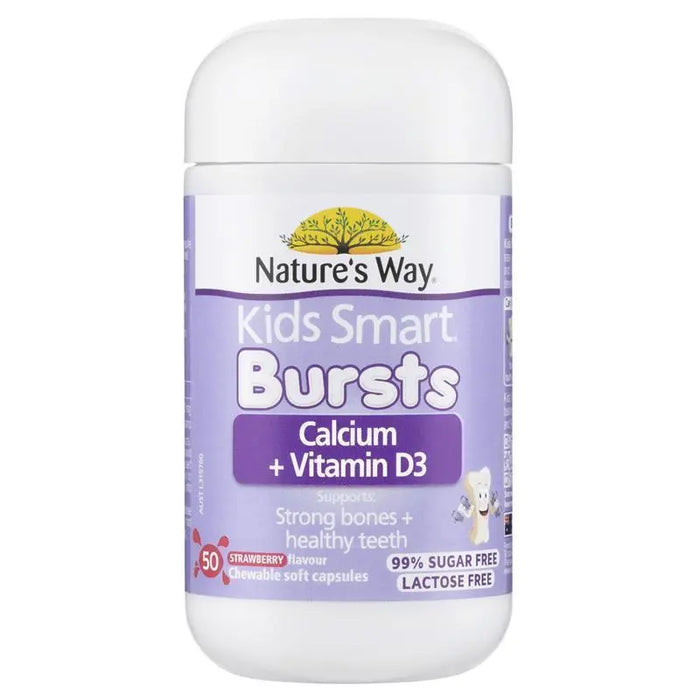 Nature's Way Kids Smart Bursts Calcium + Vitamin D3 50 Capsules