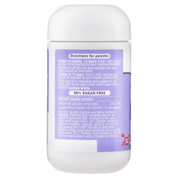 Nature's Way Kids Smart Bursts Calcium + Vitamin D3 50 Capsules