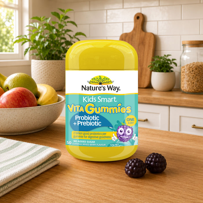 Nature's Way Kids Smart Vita Gummies Probiotic + Prebiotic 50 Berry Flavoured Gummies