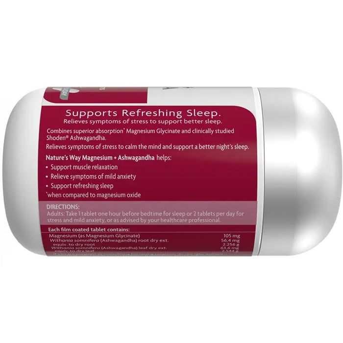 Nature's Way Magnesium + Ashwagandha 50 Tablets