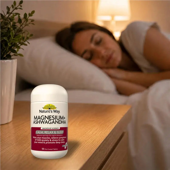 Nature's Way Magnesium + Ashwagandha 50 Tablets