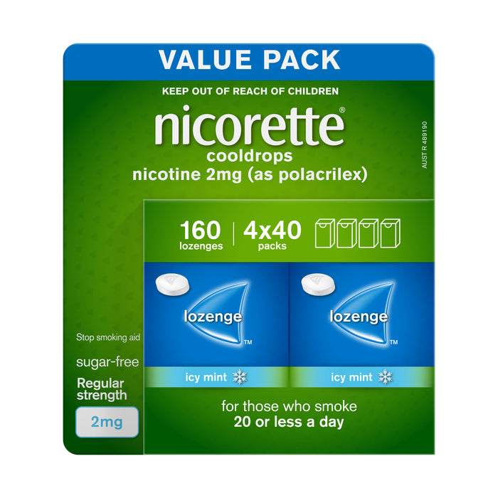 Nicorette Cool Drops Lozenge Icy Mint 2mg 160