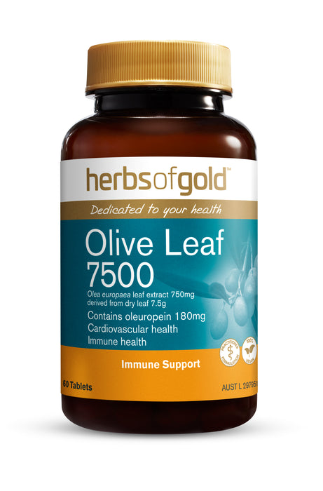 Herbs Of Gold Olive Leaf 7500 60 Tablets