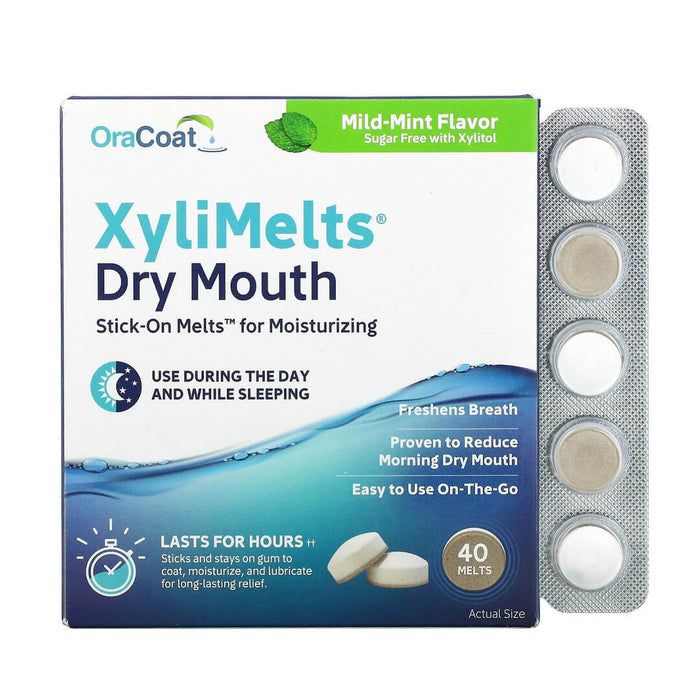 OraCoat XyliMelts Dry Mouth Relief Mild Mint 40 Pack