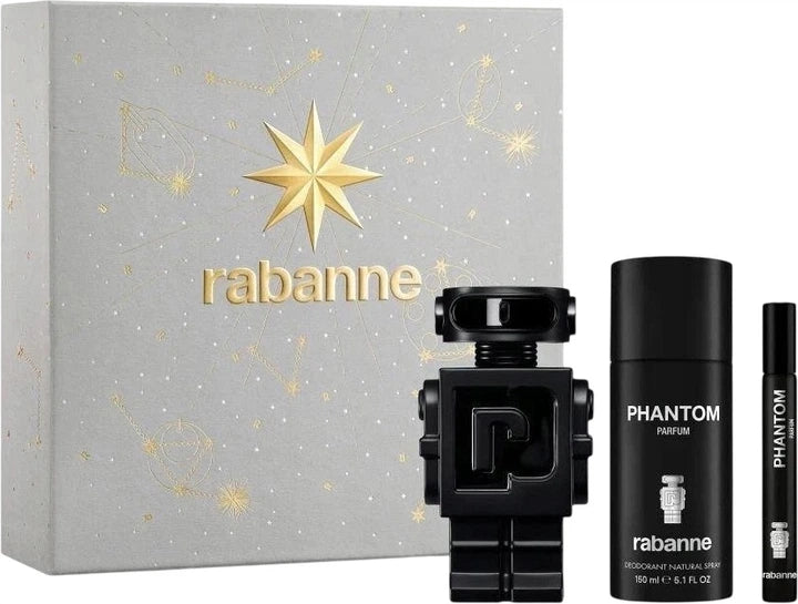 Paco Rabanne Phantom Parfum 100ml Giftset, 100ml Parfum, 10ml Parfum, 150ml Deodorant Spray