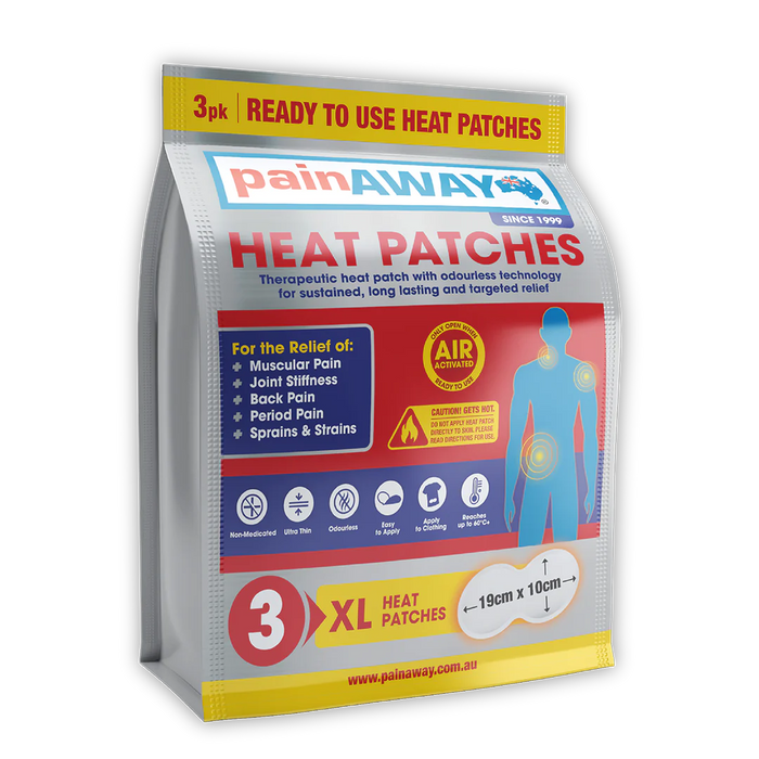 Pain Away Heat Patches XL 3 Pack.