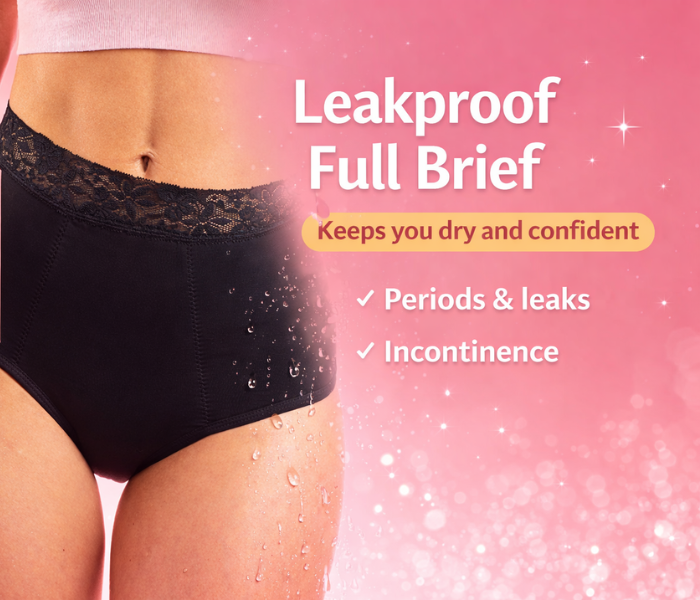 Pelvi Leakproof Full Brief Underwear Black Medium (size 10-12)