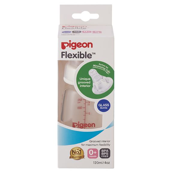 Pigeon Peristaltic Slim Neck Bottle Glass 120ml.