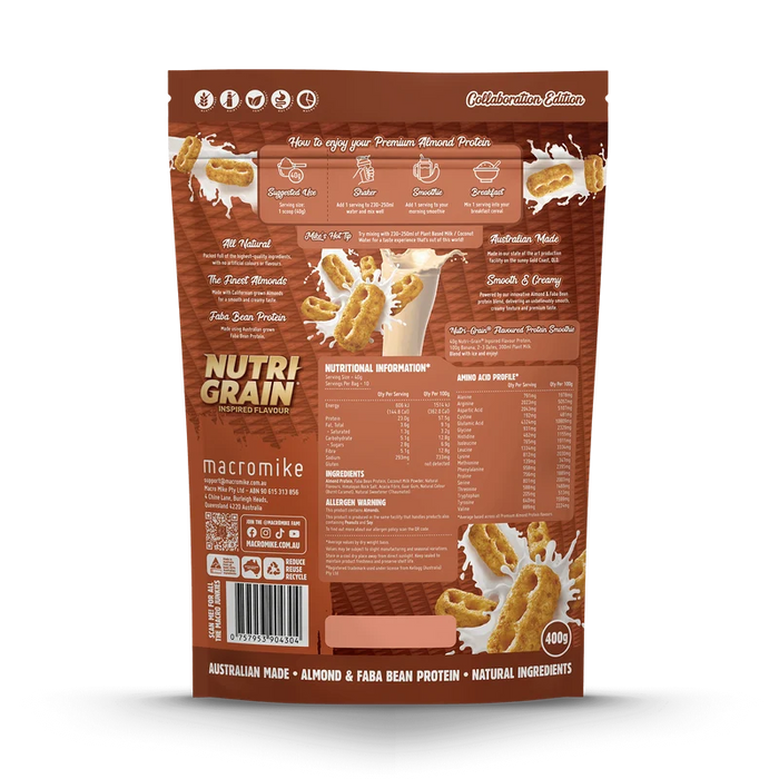 Macro Mike Kellogg's Premium Almond Protein Nutri-Grain Inspired 400g