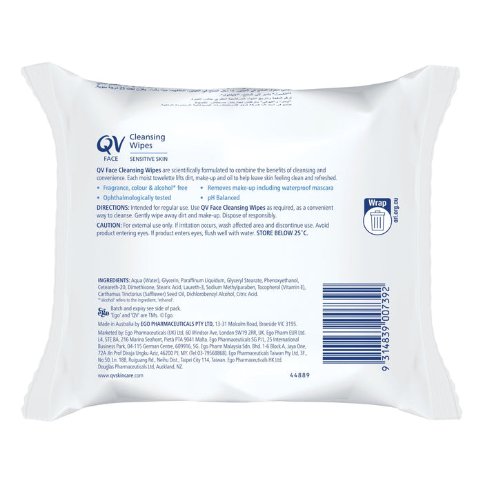 Ego QV Face Cleansing Wipes 25