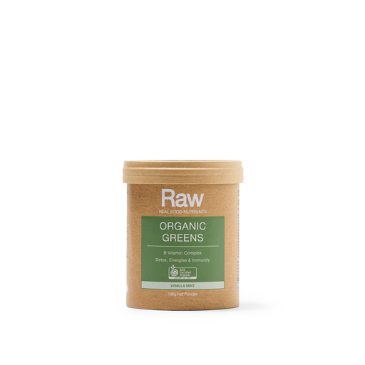 Amazonia Raw Organic Greens Vanilla Mint 100g.