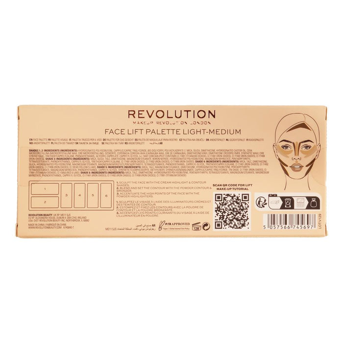 Revolution Face Lift Palette Light To Medium.