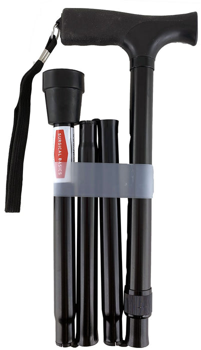 Skin Basics Walking Stick Foldable Adjustable Black Soft Grip