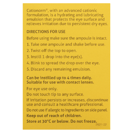 Cationorm Prefilled Single Dose 30x4ml