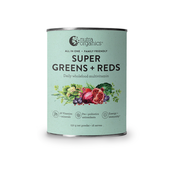 Nutra Organics Super Greens + Reds Powder 150g