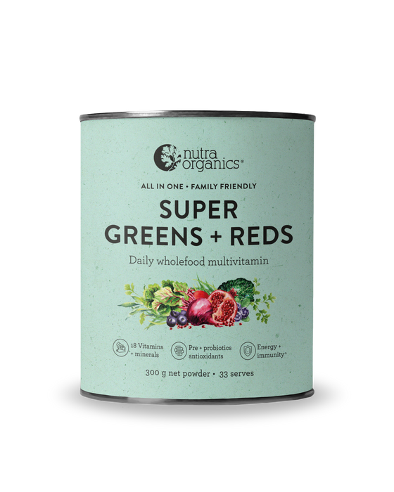 Nutra Organics Super Greens + Reds Powder 300g