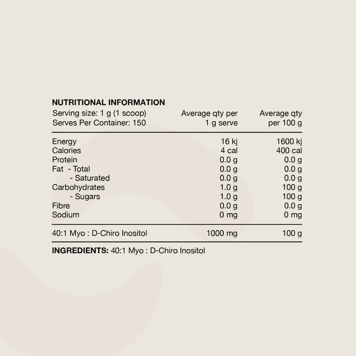 Switch Nutrition Inositol 40:1 MYO D-Chiro Inositol 150g.