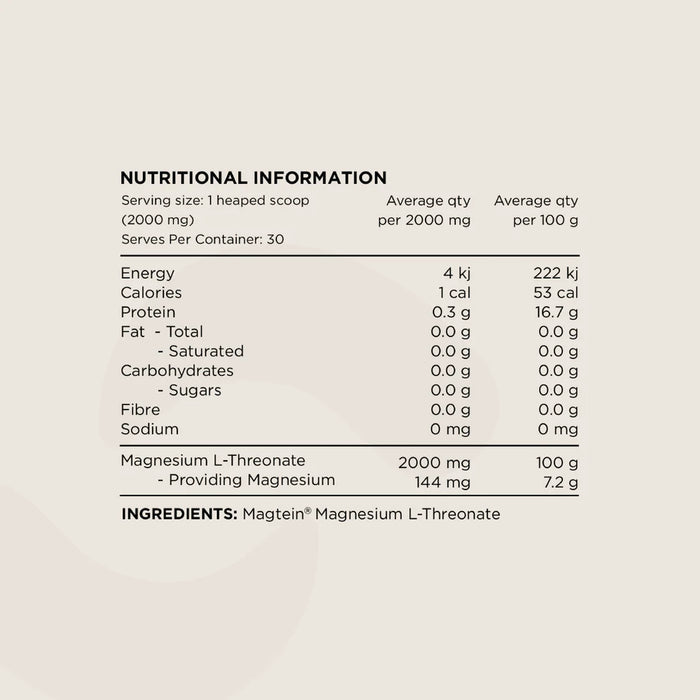 Switch Nutrition Mag3 100% Pure Magnesium L-Theonate 60g.