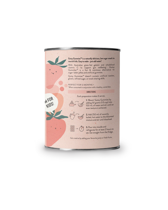 Nutra Organics Kids Gutsy Gummies Powder Strawberry 150g.