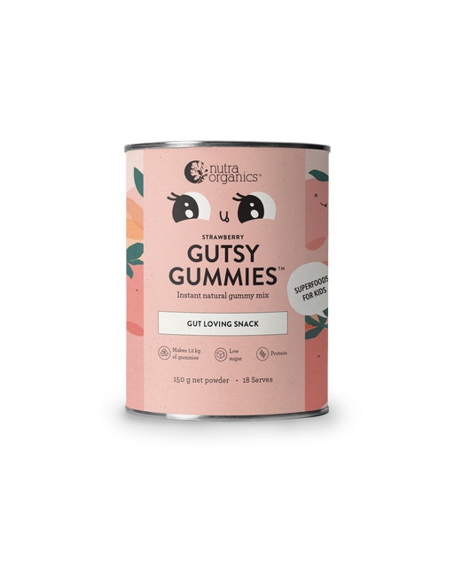 Nutra Organics Kids Gutsy Gummies Powder Strawberry 150g.