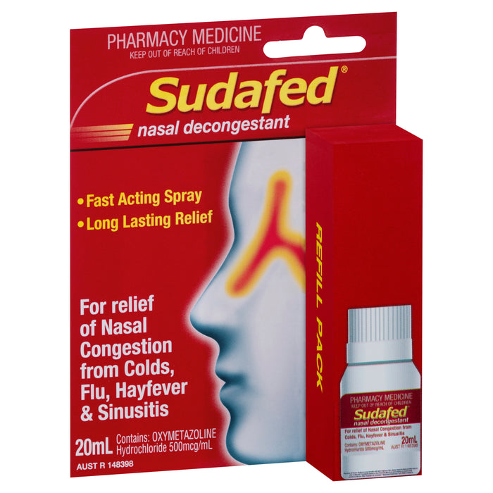 Sudafed Nasal Spray Refill 20mL Short Dated 07/25.