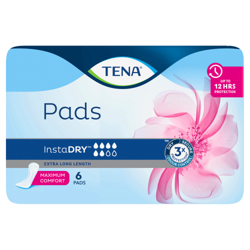 Tena Instadry Long Length Pads 6 Pack