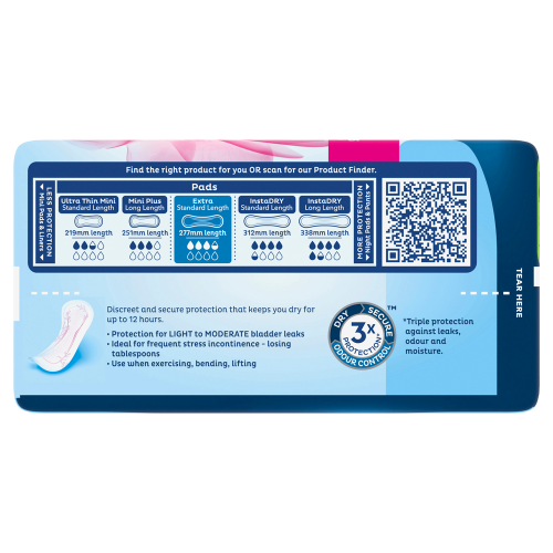 Tena Pads Extra Standard Length 12 Pack