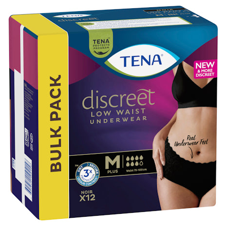 Tena Pants Discreet Black Medium 12Pack