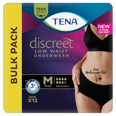 Tena Pants Discreet Black Medium 12Pack