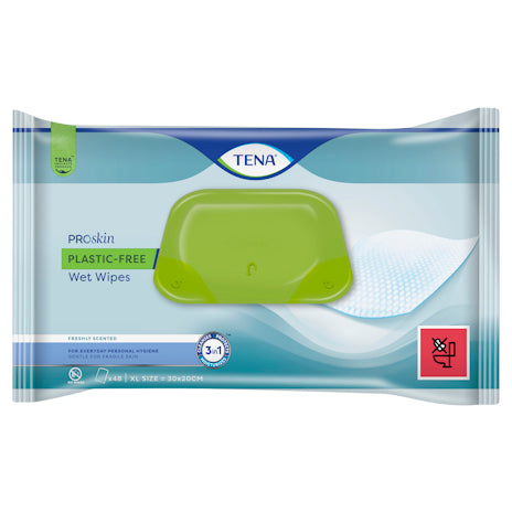 Tena Wet Wipes Plastic Free 48 Pack
