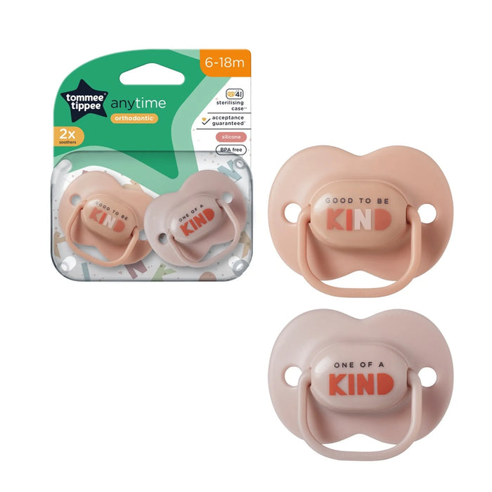Tommee Tippee Close To Nature Any Time Soother 0-6 Months 2 Pack ASSORTED COLOUR - PRODUCTS SELECTED RANDOMLY.