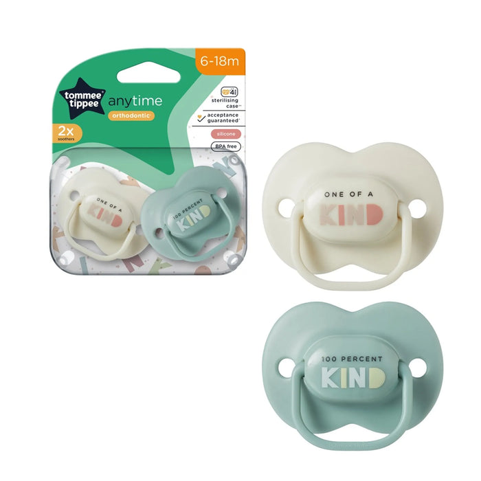 Tommee Tippee Close To Nature Any Time Soother 0-6 Months 2 Pack ASSORTED COLOUR - PRODUCTS SELECTED RANDOMLY.