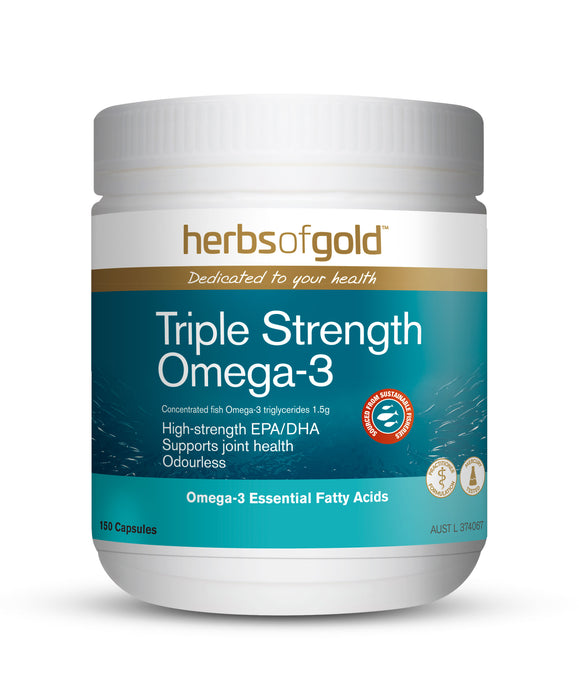 Herbs Of Gold Triple Strength Omega 3 150 Capsules