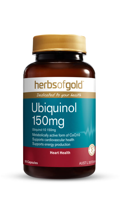 Herbs Of Gold Ubiquinol 150mg 30 Capsules