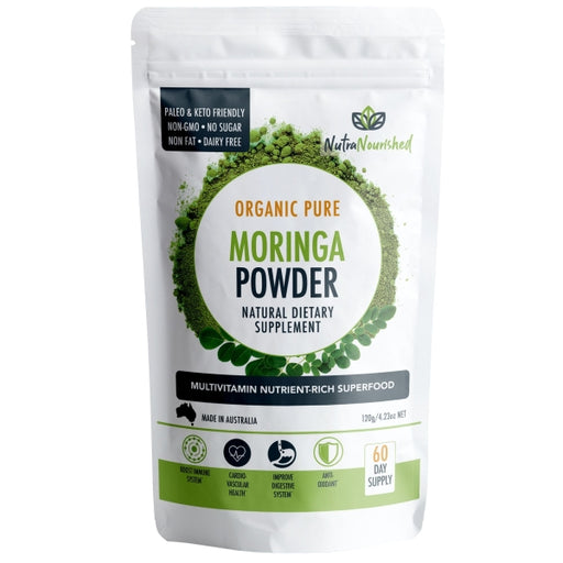 Nutra Nourished Organic Moringa Powder 120g.