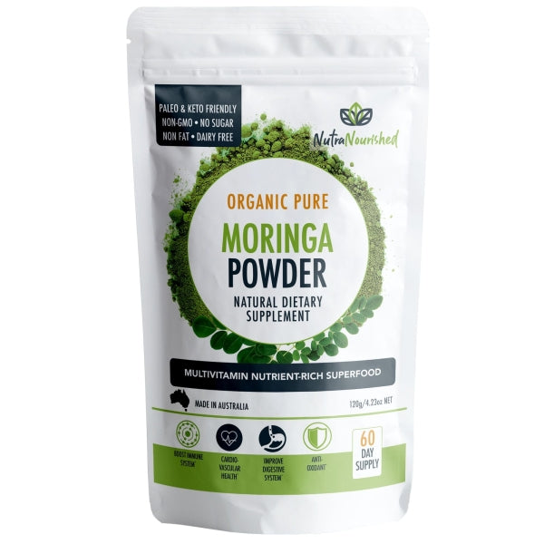 Nutra Nourished Organic Moringa Powder 120g.